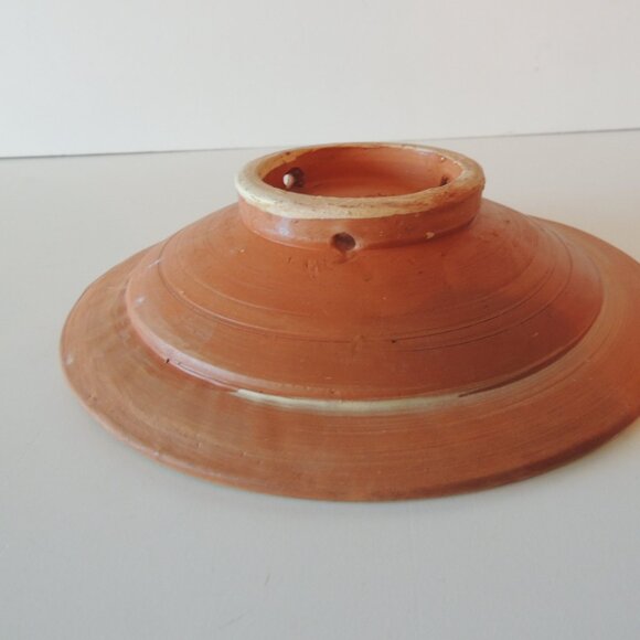 Round Brown and Tan Graphic Pattern Moroccan Plate - Picture 4 of 4